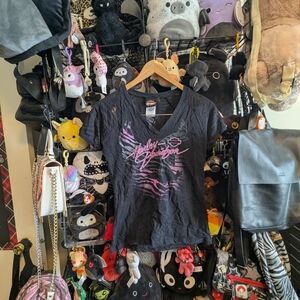 Harley Davidson Pink Eagle Graphic V-Neck T-Shirt